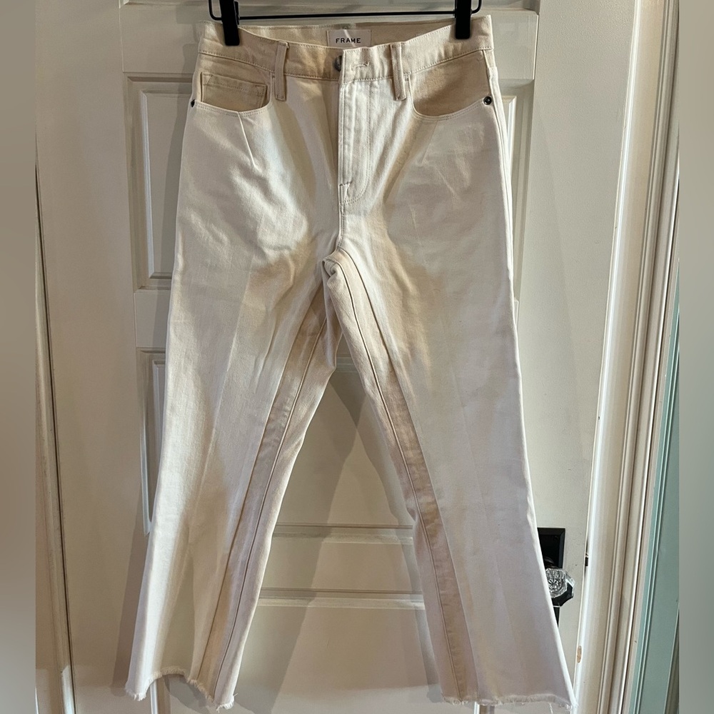 Frame white and tan denim size 27